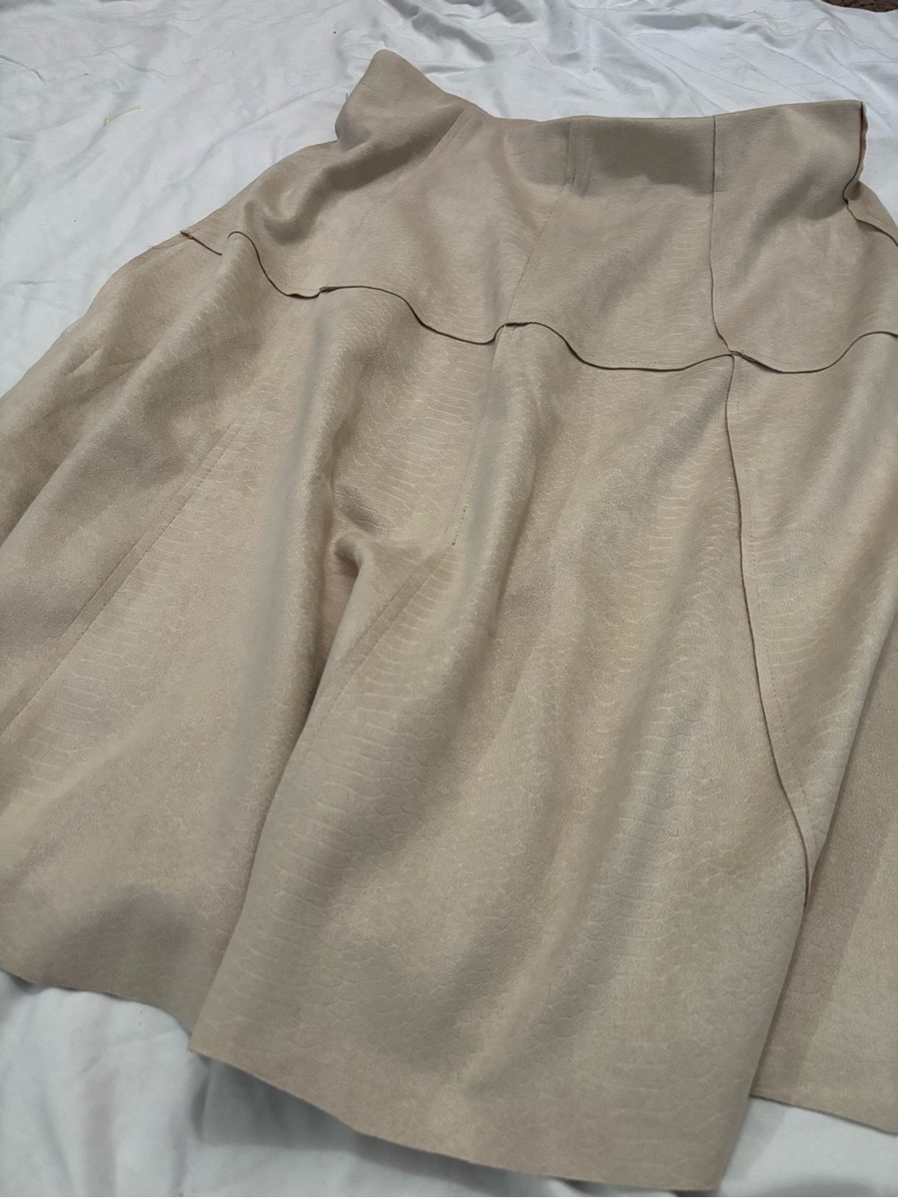 Beige A-Line Women's Skirt - Picture 3 of 6